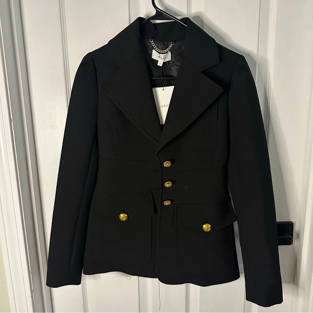 A.L.C. Black Blazer with Gold Accents - Picture 7 of 8